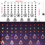 guirlande lumineuse noël multicolore flocons sapins père noël moderne télécommande led 100 ampoules 3m