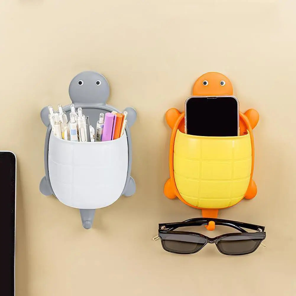 rangement tortue adhésif gris vert orange mignon moderne brosse lunettes télécommande maquillage cuillère spatule