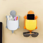 rangement tortue adhésif gris vert orange mignon moderne brosse lunettes télécommande maquillage cuillère spatule