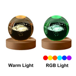 veilleuse boule cristal système solaire galaxie lune lumière rgb décoration
