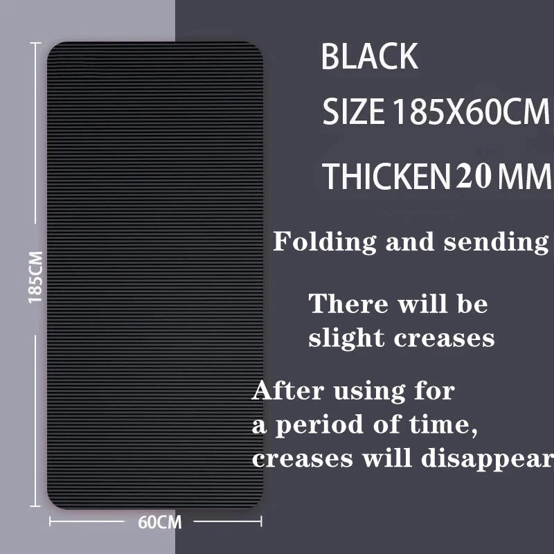 tapis fitness bleu noir violet rose rayures horizontales moderne épais 20mm 185x60cm