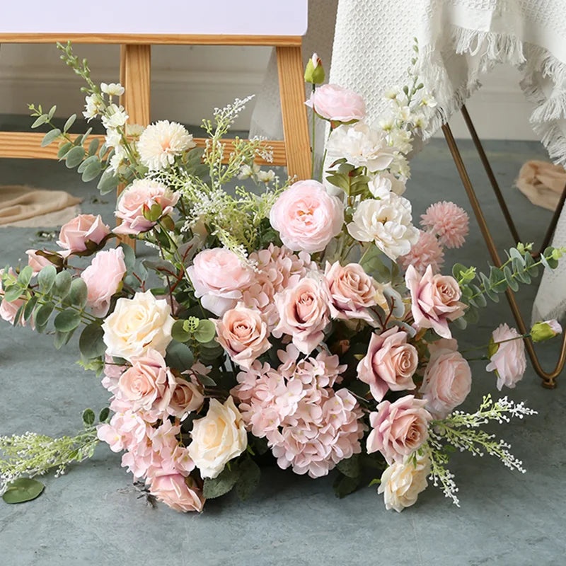 décoration murale fleurs artificielles bouquet rose classique romantique anniversaire mariage fête pendaison crémaillère