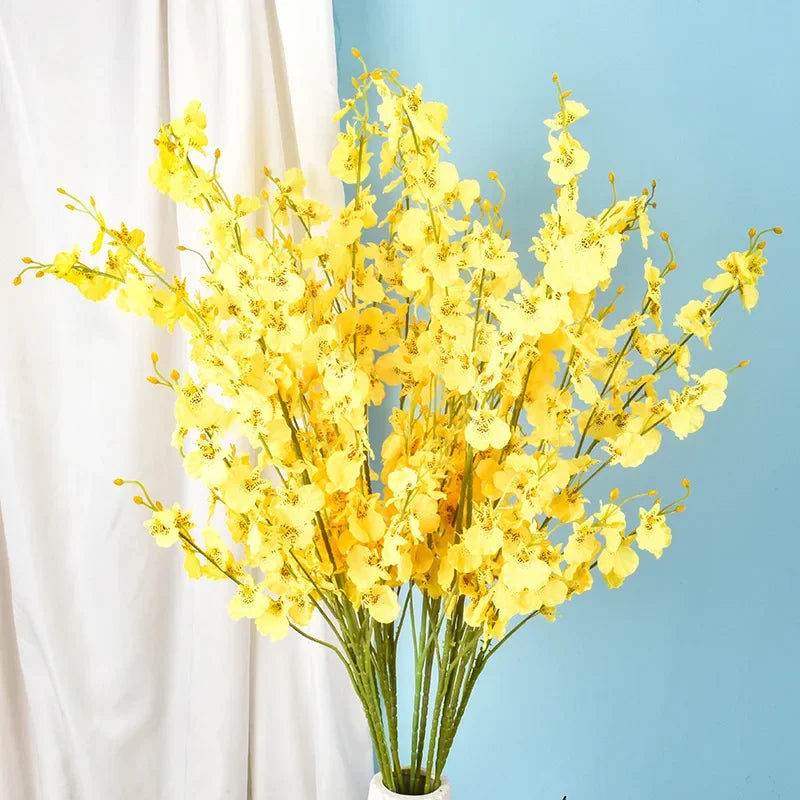 bouquet artificiel fleurs jaune rose rouge décoration intérieure moderne minimaliste maison festive