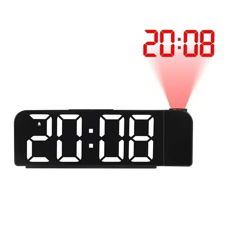 projecteur horloge numérique led noir vert rouge moderne affichage temperature date nuit