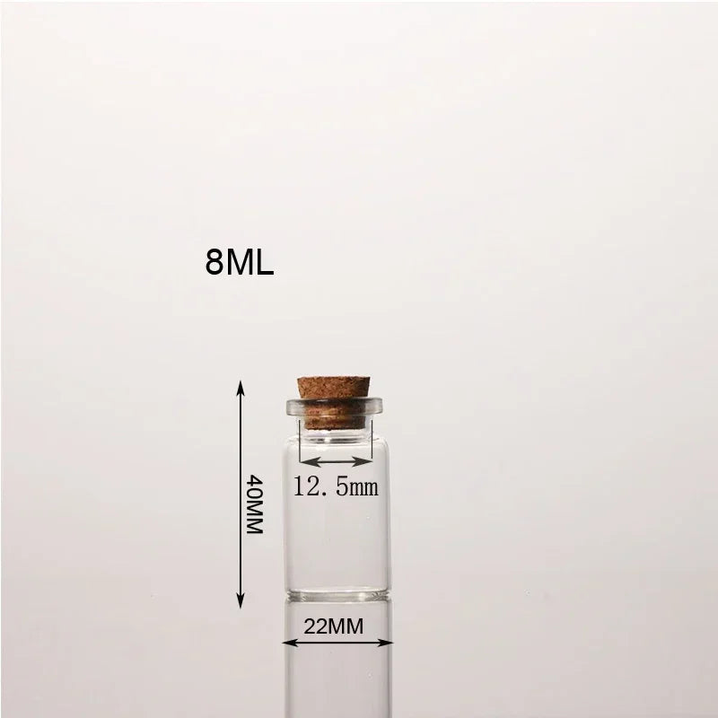 bouteilles verre transparentes bouchons liège 10 15 20 25 30 ml