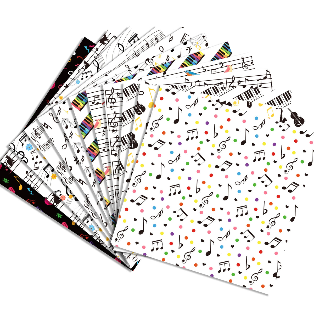 papier autocollant notes musicales blanc noir anniversaire mariage halloween scrapbooking cahier ciseaux stylos