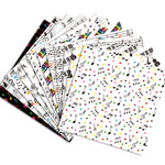 papier autocollant notes musicales blanc noir anniversaire mariage halloween scrapbooking cahier ciseaux stylos