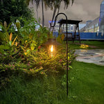 lampe solaire vintage transparente cuivre noir cage métallique filtre filament auto on offextérieur patio