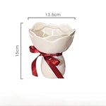 vase céramique moderne rouge vert rose décoratif ruban fleurs artificielles