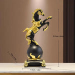 statuette cheval doré résine moderne élégante décoration salon brillante haute qualité ornement chambre