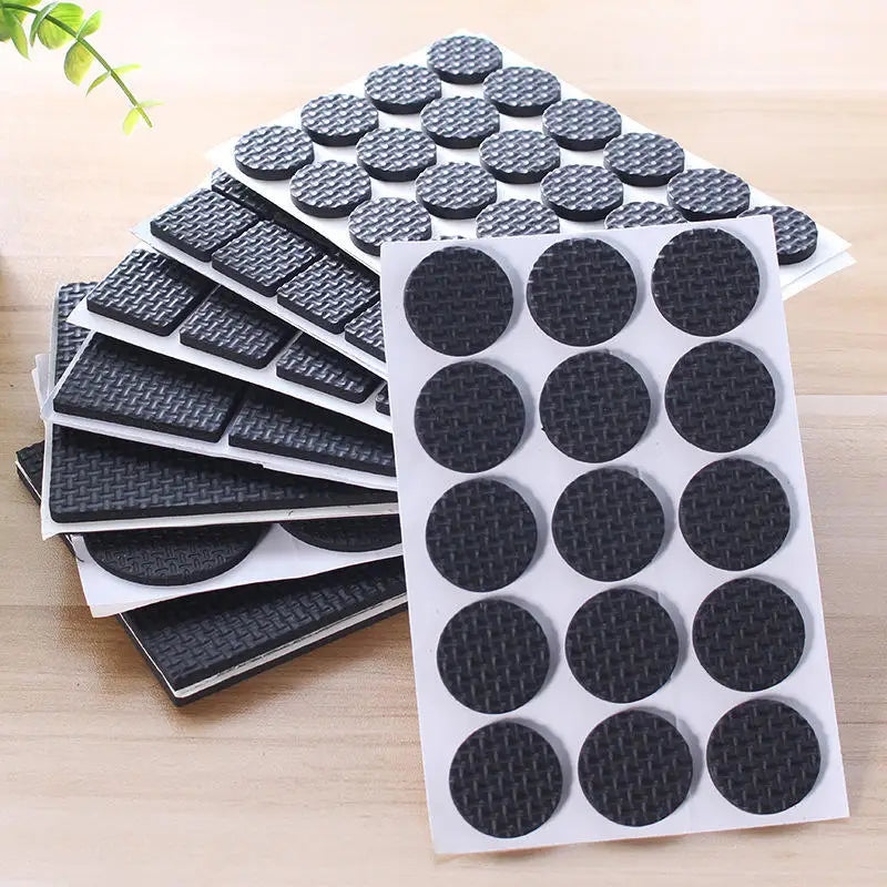 protecteurs meubles adhésifs noirs tissés pratique différents chaises tables pieds