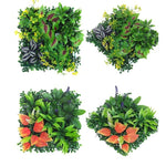 panneau mural plantes artificielles herbe verte fleurs blanches décoration jardin extérieur mur extérieur décoratif