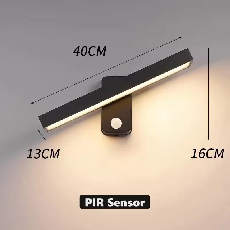 applique murale led moderne noire 30w 24w 18w 12w clips tactileextérieurhydrofugue