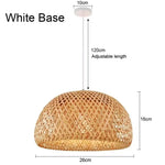 suspension lumineuse moderne bambou tissage beige doré fixe passe câble noir