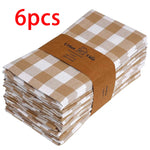 serviettes carreaux rose blanc rouge orange jaune beige clips métalliques table restaurant pack six