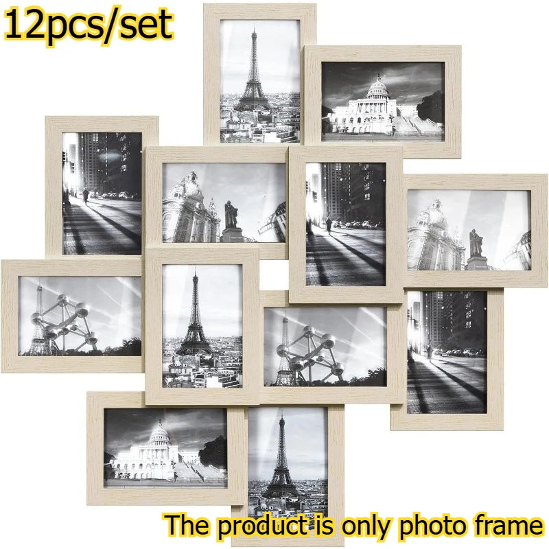 cadres photo moderne bois aspect vieilli verre protégé noir beige marron contemporain