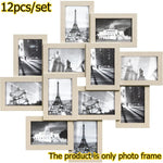 cadres photo moderne bois aspect vieilli verre protégé noir beige marron contemporain