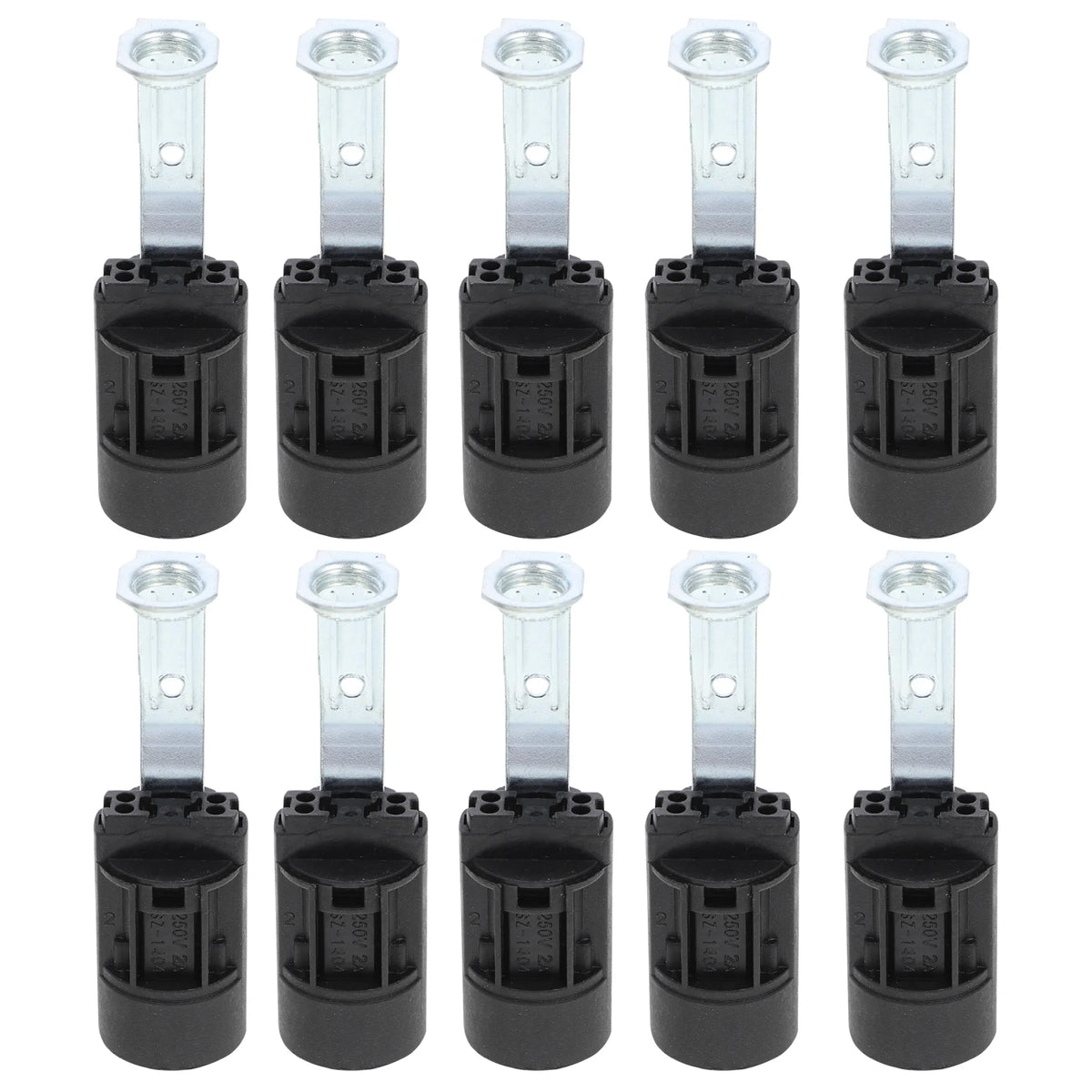 suspension lampe douille candelabra base blanc argenté noir industriel fixations métal plastique