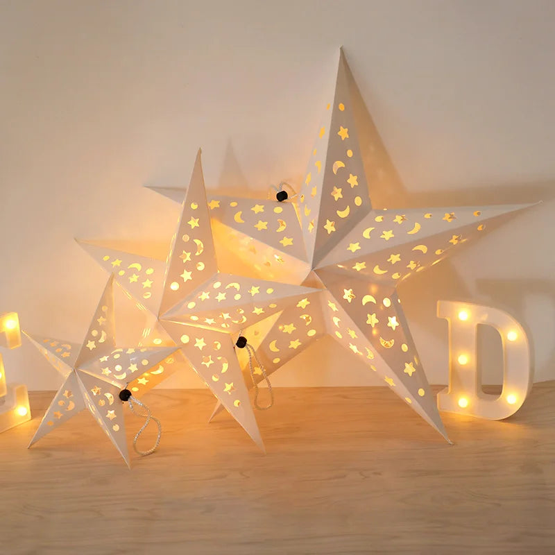 décoration étoiles lumineuses étoiles lunes blanc moderne filament lumineux occasion fête mariage
