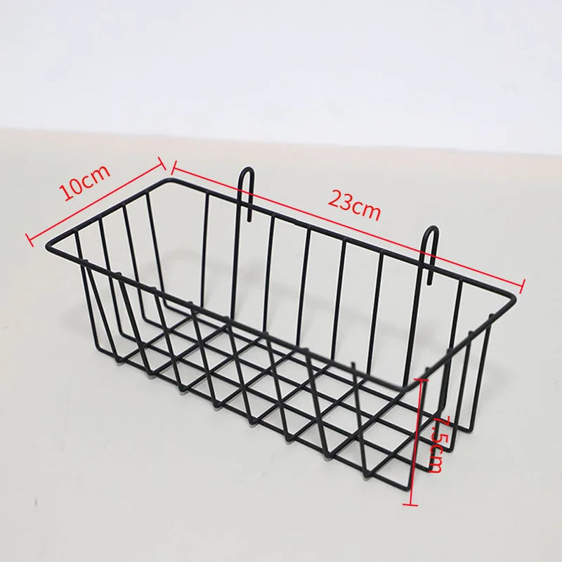 panier mural métal noir blanc maille moderne clips étagère suspendue rangement fleurs