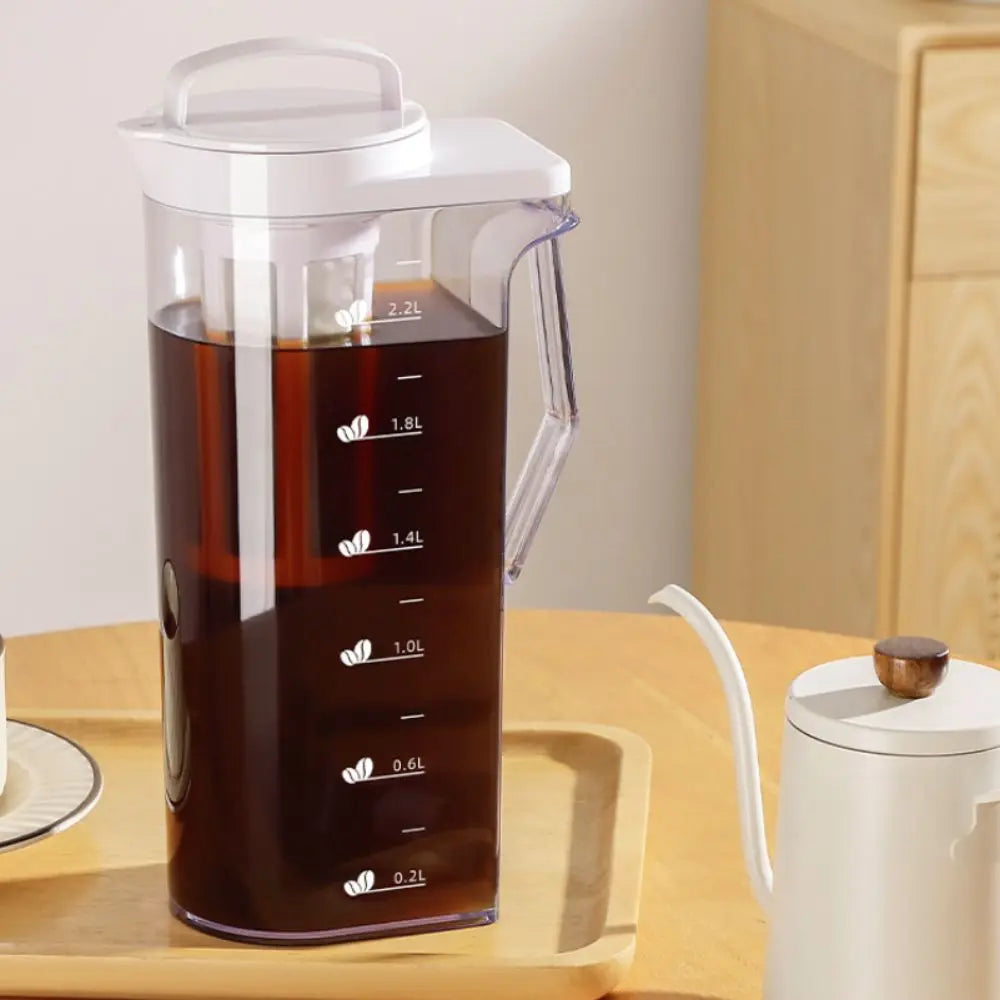 carafe transparent moderne couvercle rotatif poignée amovible grande capacité 1.6l 2.2l filtration intégrée minimaliste