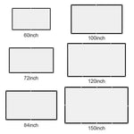 écran projection blanc mat 100 pouces 120 pouces 150 pouces rideau mural opaqué simple