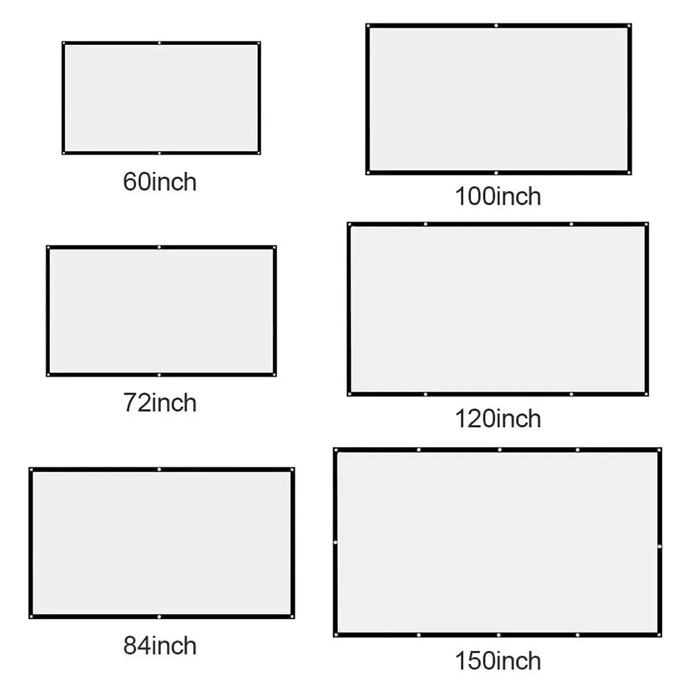 écran projection blanc mat 100 pouces 120 pouces 150 pouces rideau mural opaqué simple