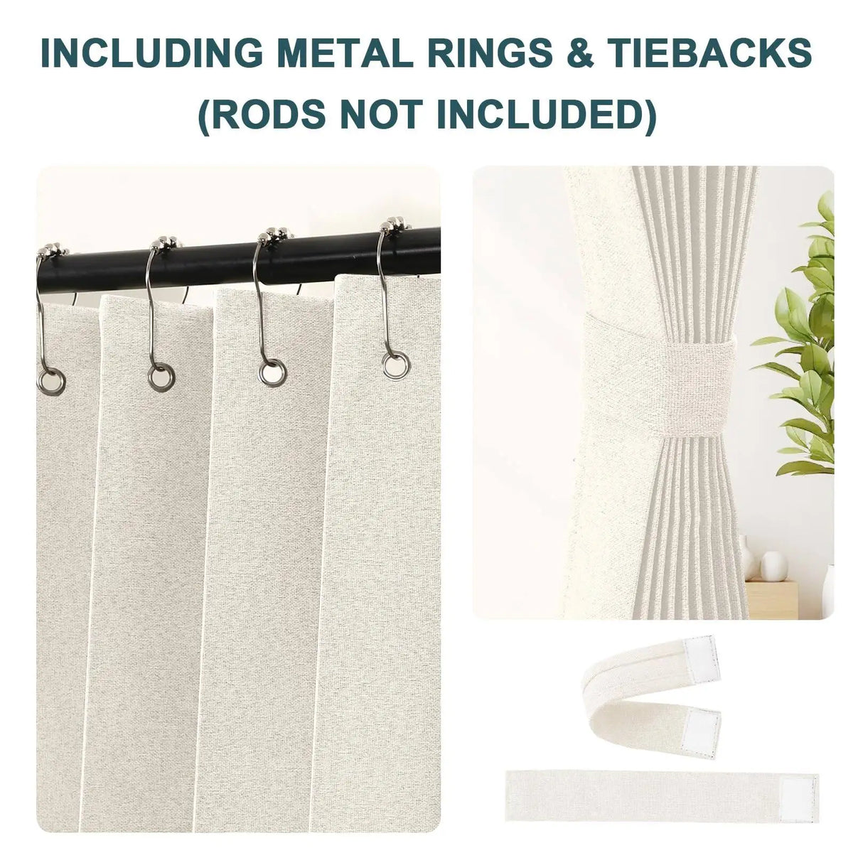 rideaux porte entrée séparation pièce chambre crème lin texturé moderne minimaliste