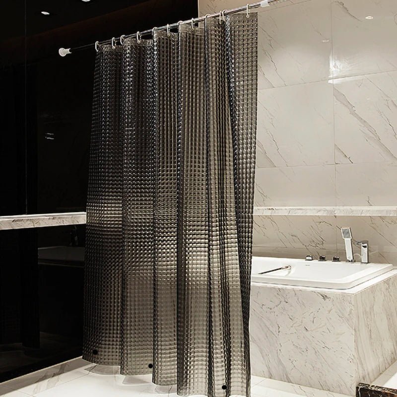 rideau douche violet translucide texture cristal métalliques moderne respectueux environnement gaufre 180x180cm