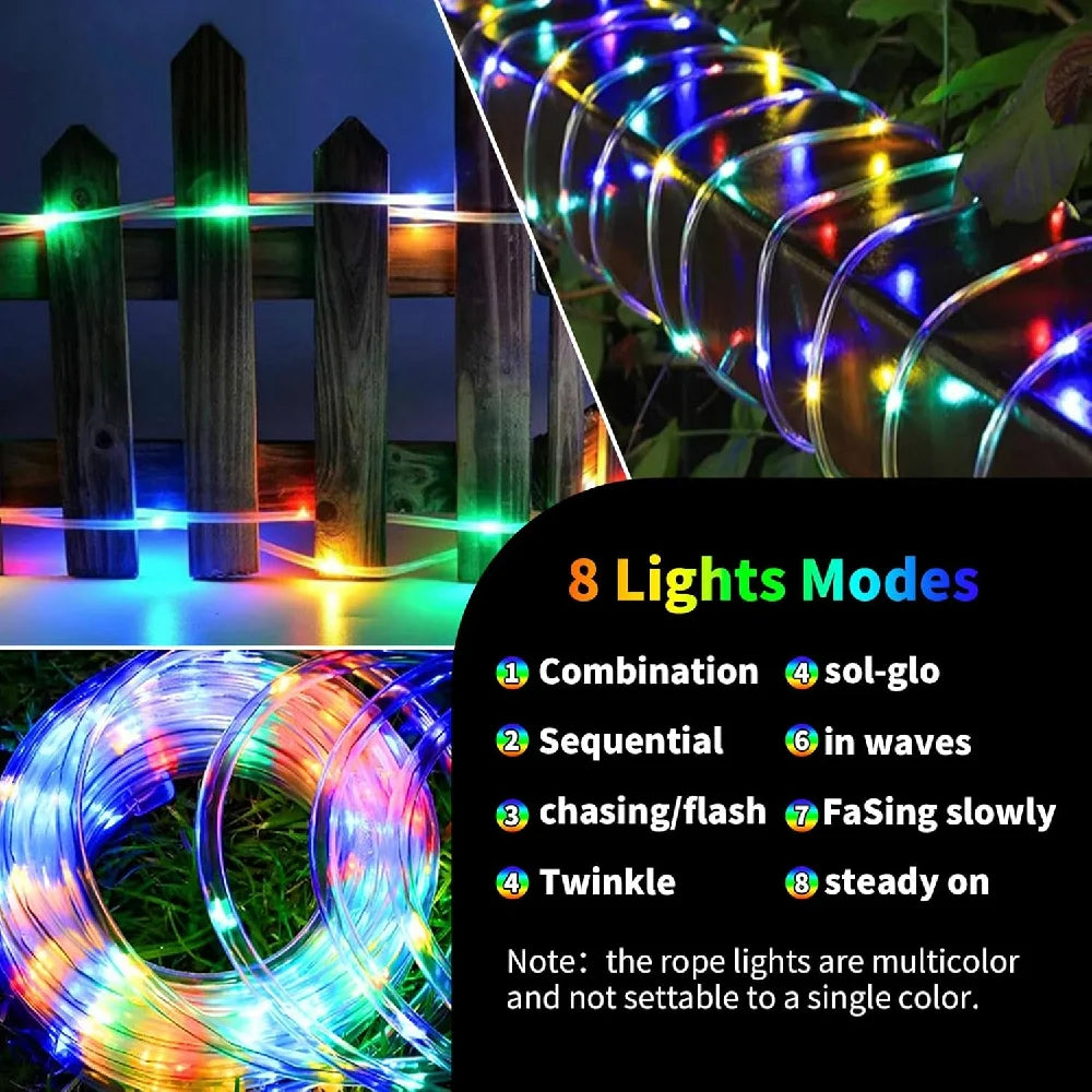 éclairage solaire extérieur guirlande led multicolore imperméable modes décoration jardin chemin balcon