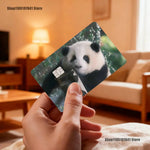 cartes postales panda illustration mignonne verte blanche noire bébé panda bambou fleurs textes pandas