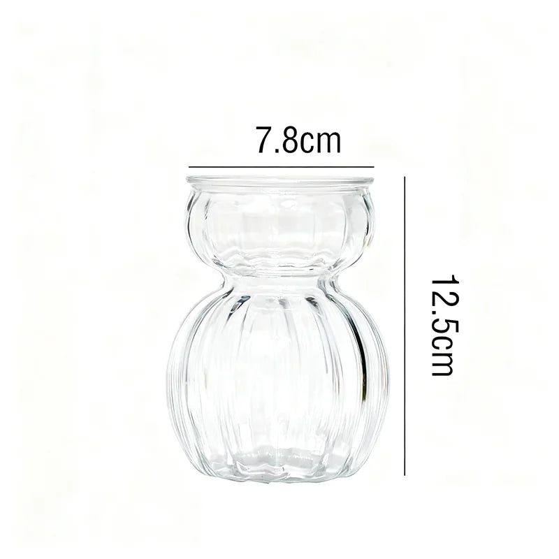 vases verre modernes decoratifs transparents jaune vert rouge fleurs table centerpiece