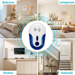 répulsif ultrasonique insectes blanc bleu moderne prise us uk eu 60x105x45 mm