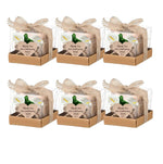 bougies poser blanc motif papier kraft fleurs blanches étiquette cœur rustique mariage remerciement 12