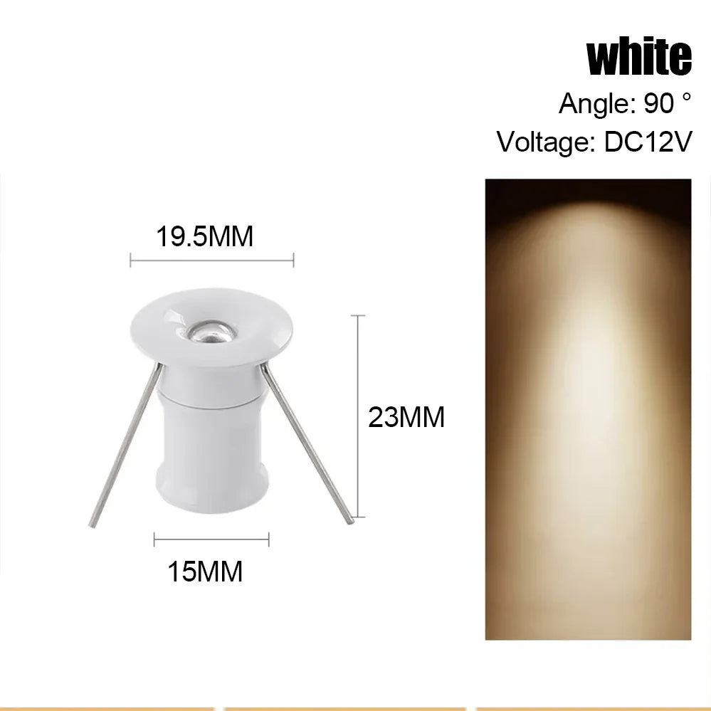 projecteur led noir spot 1w 12v 90deg alu moderne chambre