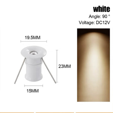 projecteur led noir spot 1w 12v 90deg alu moderne chambre