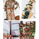 guirlande artificielle fleurs roses feuilles vertes décoration maison jardin mariage festive naturelle