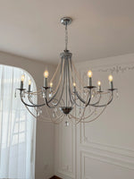 lustre cristal transparent blanches classique gris métallisé blanc ampoules E14