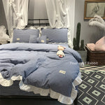 Ensemble de literie 4 pieces en coton pur avec taies d'oreiller