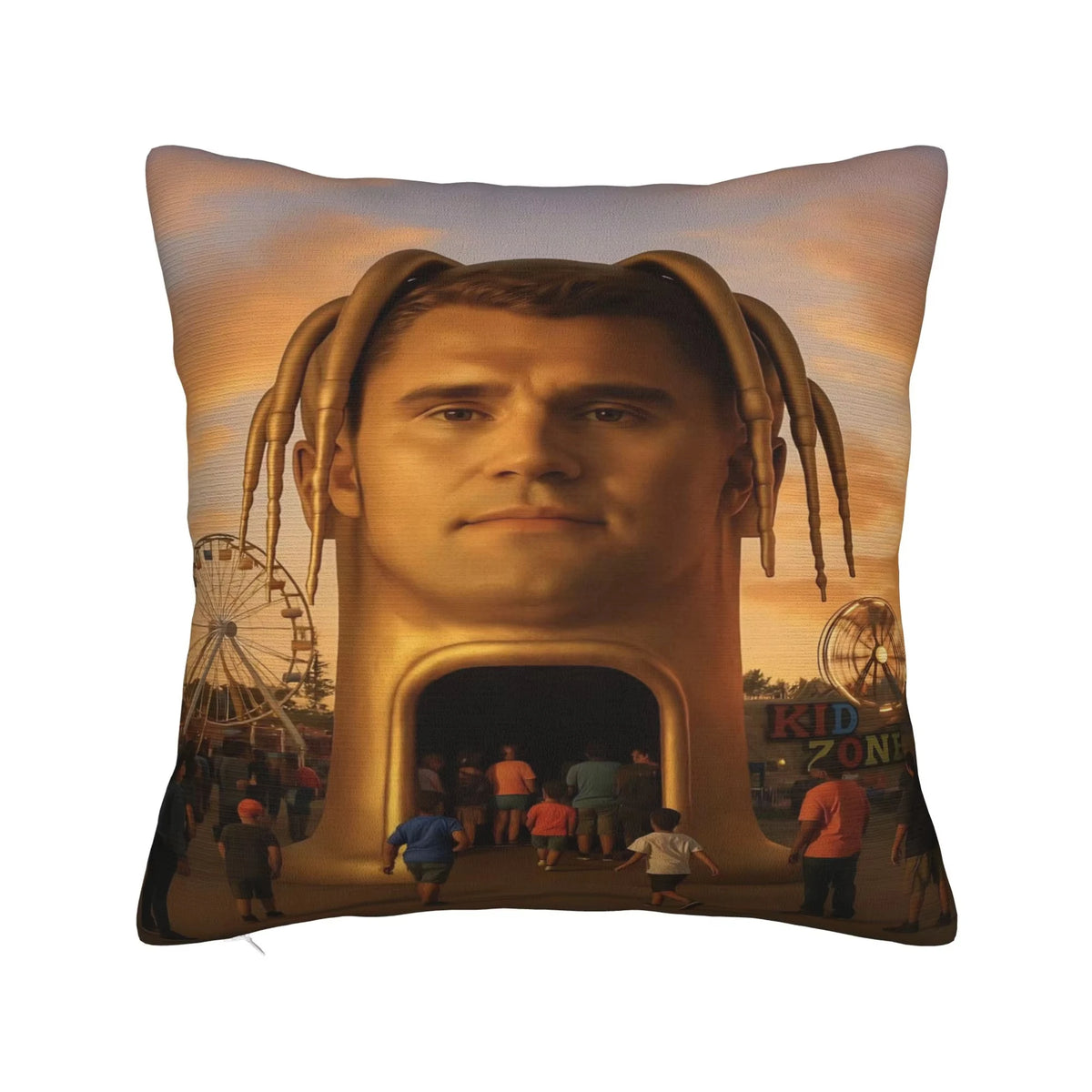 housse coussin moderne or beige tête humaine dreadlocks adhésif non toxique polyester lit maison