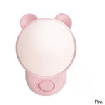 veilleuse animale ours rose bleu clair lisse oreilles rondes corps arrondi enfantin mignon plug