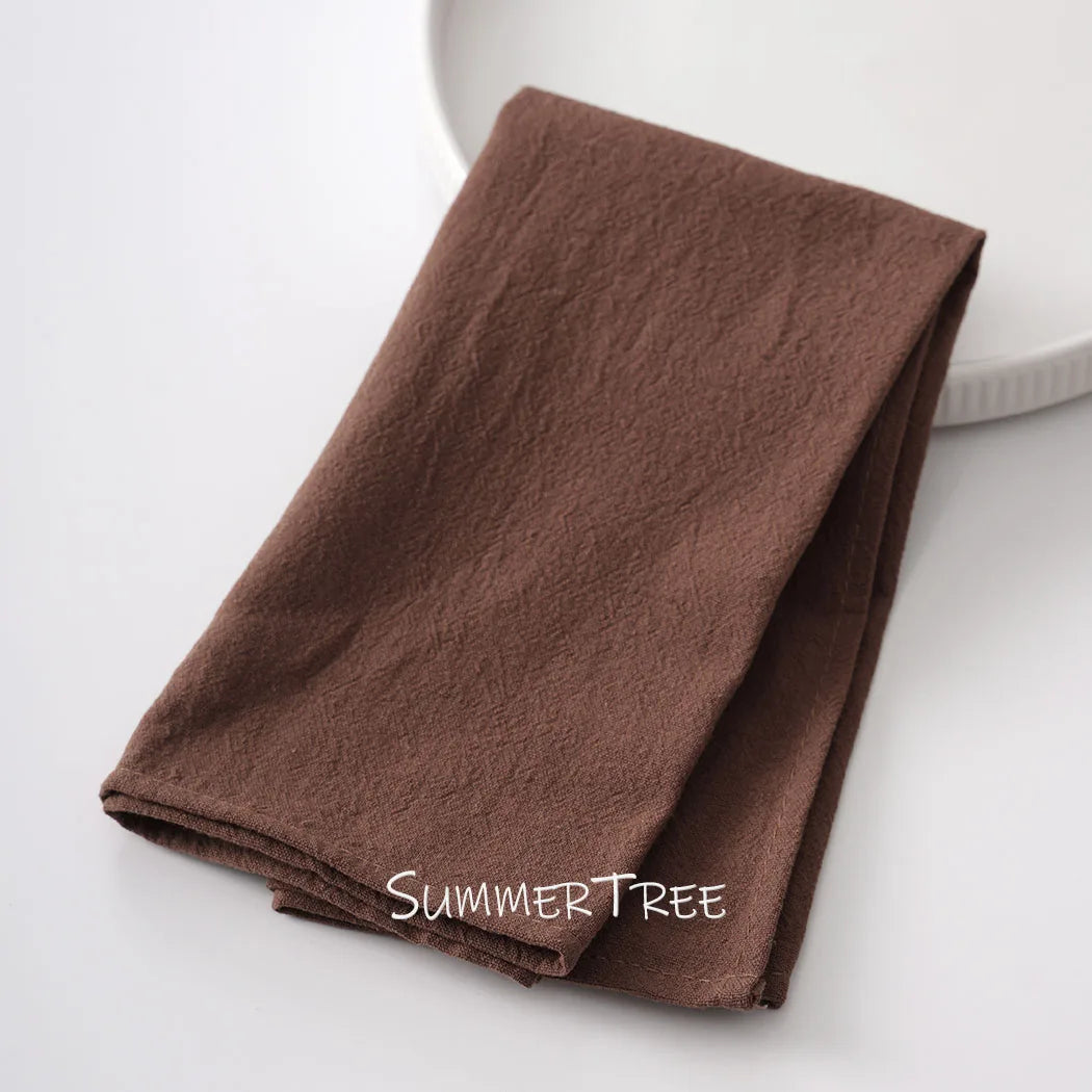 serviettes coton 40x40cm beige clair simple rustique réutilisables table maison party