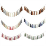 guirlande pompons boho beige marron gris rose vert bleu clair tissu 110cm chambre enfant
