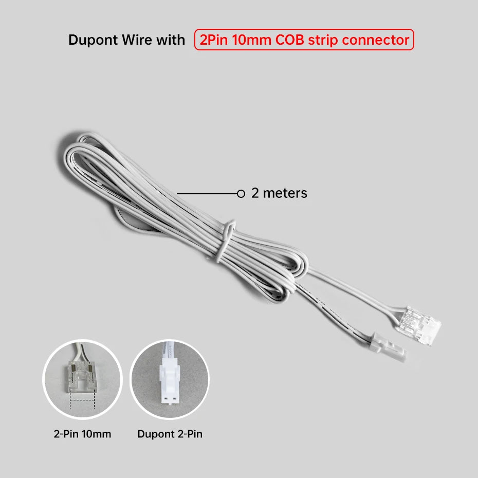 câble extension dupont connecteur cob 24v blanc moderne 2m 5mm 8mm 10mm lisse certification