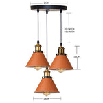lumière suspendue industrielle conique noire blanche orange éclairage moderne chambre salon