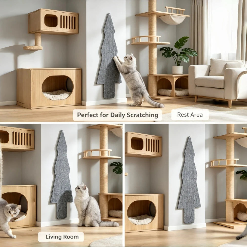 griffoir mural adhésif chat tissu texture moderne protège angle intérieur gris