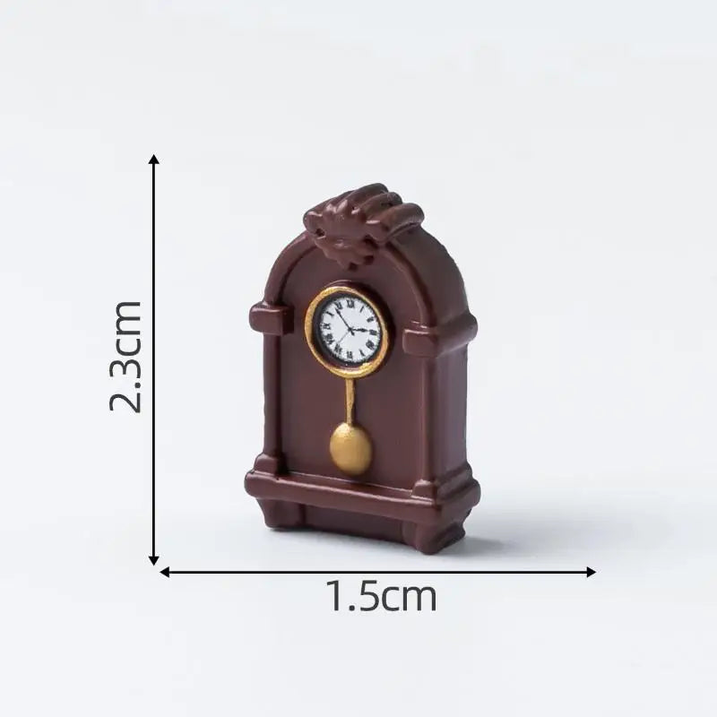 horloges décoratives vintage résine orange marron noir jaune détails sculptés miniature française