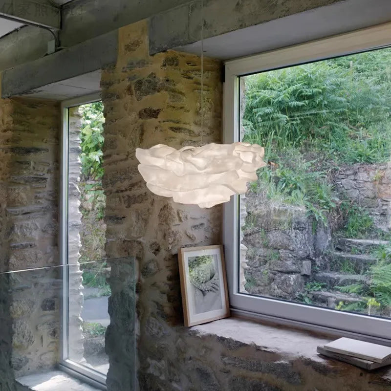 lampe suspendue moderne blanche rose brillante salon chambre