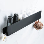 étagère murale moderne noire vis fixée salle bain aluminium laqué 30cm 40cm 50cm