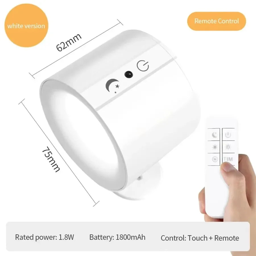lampes murales led rechargeables tactile double tête moderne blanc noir